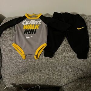 3M Nike DriFit Long Sleeve Black Yellow Onesie with Matching Black Yellow Pants